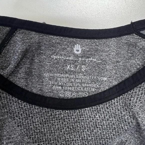 Spiritual Gangster Gray Activewear Athletic Long Sleeve Top Size XS/S NEW - Picture 5 of 11